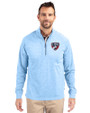 FC Dallas Cutter & Buck Adapt Eco Knit Heather Mens Quarter Zip Pullover Atlas Heather Front