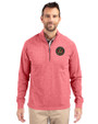 Atlanta United FC - Cutter & Buck Adapt Eco Knit Heather Mens Quarter Zip Pullover Cardinal Red Heather Front