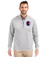 St. Louis City SC Cutter & Buck Adapt Eco Knit Heather Mens Quarter Zip Pullover Polished Heather Front