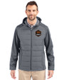 Houston Dynamo FC Cutter & Buck Evoke Hybrid Softshell Recycled Full Zip Mens Hooded Jacket Elemental Grey Front