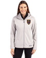 Real Salt Lake Cutter & Buck Evoke Softshell Recycled Full Zip Womens Jacket CONCRETE Front