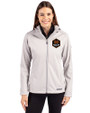 Houston Dynamo FC Cutter & Buck Evoke Softshell Recycled Full Zip Womens Jacket CONCRETE Front