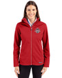 Toronto FC Cutter & Buck Evoke Softshell Recycled Full Zip Womens Jacket Cardinal Red Front