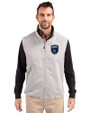 San Jose Earthquakes Cutter & Buck Charter Eco Recycled Mens Full-Zip Vest Polished Medium Gray Front