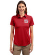 New York Giants Cutter & Buck Prospect Eco Textured Stretch Recycled Womens Short Sleeve Polo Cardinal Red Front