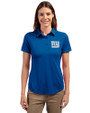 New York Giants Cutter & Buck Prospect Eco Textured Stretch Recycled Womens Short Sleeve Polo Tour Blue Front