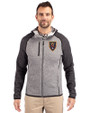 Real Salt Lake Cutter & Buck Mainsail Full Zip Hooded Mens Jacket Polished Heather/Charcoal Heather Front