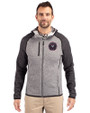 Inter Miami CF Cutter & Buck Mainsail Full Zip Hooded Mens Jacket Polished Heather/Charcoal Heather Front