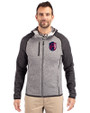 St. Louis City SC Cutter & Buck Mainsail Full Zip Hooded Mens Jacket Polished Heather/Charcoal Heather Front