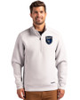 San Jose Earthquakes Cutter & Buck Roam Epic Versatility Recycled Quarter Zip Mens Pullover Solitare Front