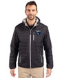 San Jose Earthquakes Cutter & Buck Rainier Primaloft Eco Mens Full Zip Hooded Jacket Black Front