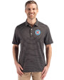 Chicago Fire FC Cutter & Buck Forge Epic Confidence Fine Line Stripe Stretch Recycled Mens Polo Black/White Front