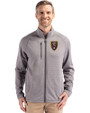 Real Salt Lake Cutter & Buck Peshastin Fleece Recycled Mens Full Zip Jacket Elemental Grey Heather Front
