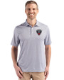 D.C. United Cutter & Buck Pike Eco Diamond Dot Print Recycled Mens Big & Tall Polo Black Front