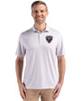 D.C. United Cutter & Buck Pike Recycled Diamond Dot Print Mens Big & Tall Polo Polished Medium Gray Front