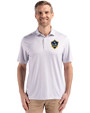 LA Galaxy Cutter & Buck Pike Eco Diamond Dot Print Recycled Mens Big & Tall Polo Polished Medium Gray Front