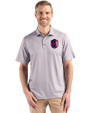 St. Louis City SC Cutter & Buck Pike Eco Shadow Check Print Recycled Mens Big & Tall Polo Polished Medium Gray Front
