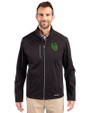 Oregon Ducks- Cutter & Buck Evoke Softshell Recycled Full Zip Mens Jacket Black Front