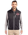 Ohio State Buckeyes 2024 CFP National Champions Cutter & Buck Rainier PrimaLoft® Mens Eco Insulated Full Zip Puffer Vest Black Front