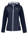 Kardex Cutter & Buck Rainier Recycled Insulated Hybrid Puffer Womens Full Zip Jacket Dark Navy Mannequin
