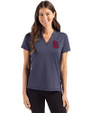 St. Louis Cardinals Cutter & Buck Forge Eco Heathered Stretch Womens Blade Top Dark Navy Blue Heather Front