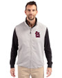 St. Louis Cardinals- Cutter & Buck Charter Eco Full-Zip Mens Big & Tall Vest Polished Medium Gray Front