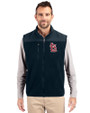 St. Louis Cardinals- Cutter & Buck Cascade Eco Sherpa Mens Big and Tall Fleece Vest Navy Blue Front