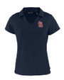 St. Louis Cardinals- Cutter & Buck Daybreak Eco Recycled Womens V-neck Polo Navy Blue Mannequin