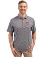 St. Louis Cardinals- Cutter & Buck Forge Eco Double Stripe Stretch Recycled Mens Big &Tall Polo Navy Blue/White Front