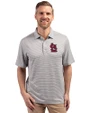 St. Louis Cardinals- Cutter & Buck Forge Eco Double Stripe Stretch Recycled Mens Big &Tall Polo Polished/White Front
