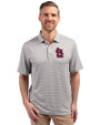 St. Louis Cardinals- Cutter & Buck Forge Eco Double Stripe Stretch Recycled Mens Big &Tall Polo Polished/White Front