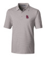 St. Louis Cardinals Cutter & Buck Forge Pencil Stripe Stretch Mens Big and Tall Polo Polished Medium Gray Mannequin