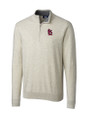St. Louis Cardinals Cutter & Buck Lakemont Tri-Blend Mens Big and Tall Quarter Zip Pullover Sweater Oatmeal Heather Mannequin