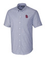 St. Louis Cardinals Cutter & Buck Stretch Oxford Mens Big and Tall Short Sleeve Dress Shirt Light Blue Mannequin