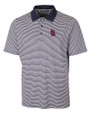 St. Louis Cardinals Cutter & Buck Forge Tonal Stripe Stretch Mens Polo Liberty Navy Mannequin