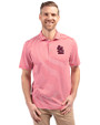St. Louis Cardinals Cutter & Buck Virtue Eco Pique Stripe Recycled Mens Polo Red Front