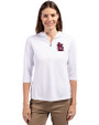 St. Louis Cardinals Cutter & Buck Virtue Recycled Featherlight Pique Womens Half Zip Hooded Pullover White Front