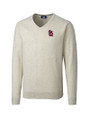 St. Louis Cardinals Cutter & Buck Lakemont Tri-Blend Mens V-Neck Pullover Sweater Oatmeal Heather Mannequin