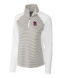 St. Louis Cardinals Cutter & Buck Forge Tonal Stripe Stretch Half Zip Womens Top White/Polished Mannequin