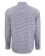 Cutter & Buck Skyline Recycled Gingham Mens Big & Tall Long Sleeve Button Down  Dress Shirt Navy Blue/White Mannequin Back
