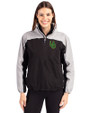 Oregon Ducks- Cutter & Buck Charter Eco Recycled Womens Anorak Jacket Black/Polished Front