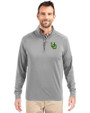 Oregon Ducks- Cutter & Buck Adapt Eco Knit Stretch Recycled Mens Big and Tall Quarter Zip Pullover Polished Medium Gray Front