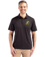 Oregon Ducks Cutter & Buck Coastline Epic Comfort Recycled Mens Polo Black Front