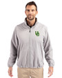 Oregon Ducks- Cutter & Buck Charter Eco Knit Recycled Big & Tall Full-Zip Jacket Polished Medium Gray Front