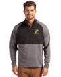 Oregon Ducks Cutter & Buck Adapt Eco Knit Hybrid Recycled Mens Quarter Zip Black Heather/Black Front