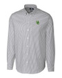 Oregon Ducks- Cutter & Buck Stretch Oxford Stripe Mens Long Sleeve Dress Shirt Charcoal Mannequin