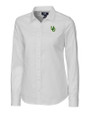 Oregon Ducks- Cutter & Buck Stretch Oxford Womens Long Sleeve Dress Shirt White Mannequin