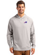 Buffalo Bills Cutter & Buck Adapt Recycled Soft Knit Stretch Mens Heathered Hooded Pullover Polished Heather Front