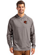 Cincinnati Bengals NFL Helmet Cutter & Buck Adapt Knit Recycled Mens Heathered Hooded Pullover Black Heather Front