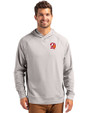 Tampa Bay Buccaneers Historic Cutter & Buck Adapt Recycled Soft Knit Stretch Mens Heathered Hooded Pullover Polished Heather Front